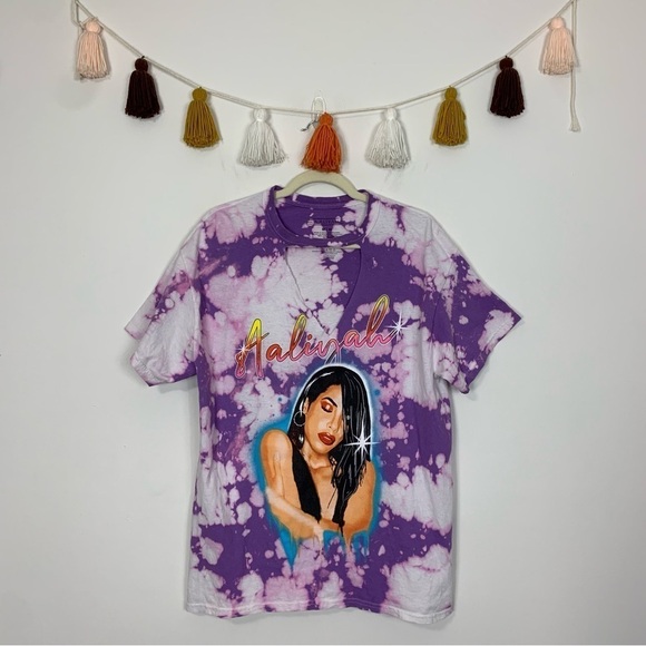 Aaliyah Splatter Tee Purple Tie Dye Size Medium - Picture 2 of 10